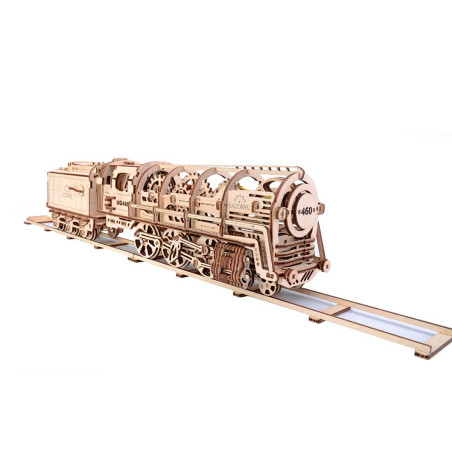 Mechanical Steam Locomotive - Unique Wooden Mechanical 3d Puzzles by Ugears
