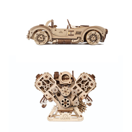 2-in-1 Bundle: V8 Engine and Drift Cobra Racing Car