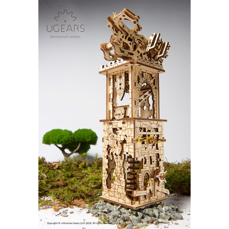 UGEARS Archballista And Tower Wooden Model Kit - 292 Pieces, DIY Mechanical Puzzle For Adults - View #8