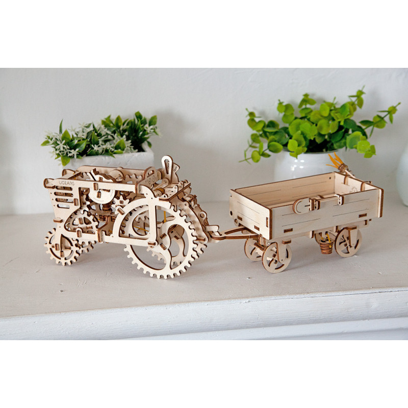 Tractors Trailer Unique Wooden Mechanical 3d Puzzles by Ugears