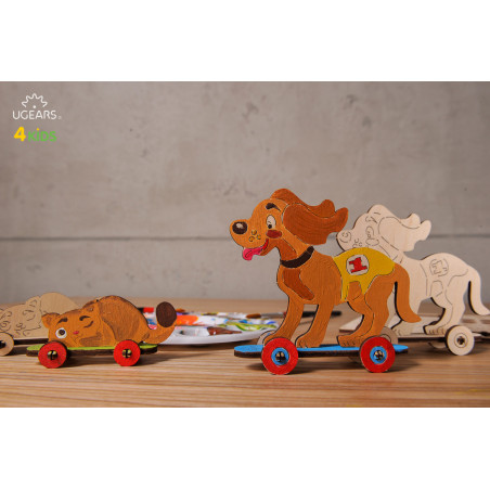 Kitten and Puppy - Colouring 3D Puzzle