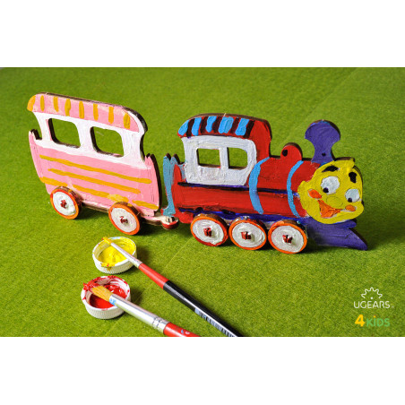 Locomotive - Wooden Colouring 3d Puzzle by Ugears