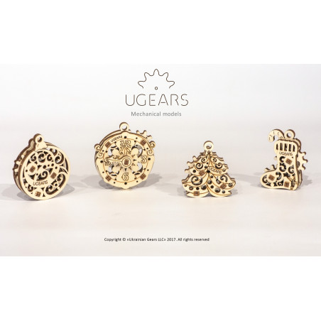 Ugears Fidgets - Happy New Gear - Unique Wooden Antistress Gadget 3d Puzzle by Ugears